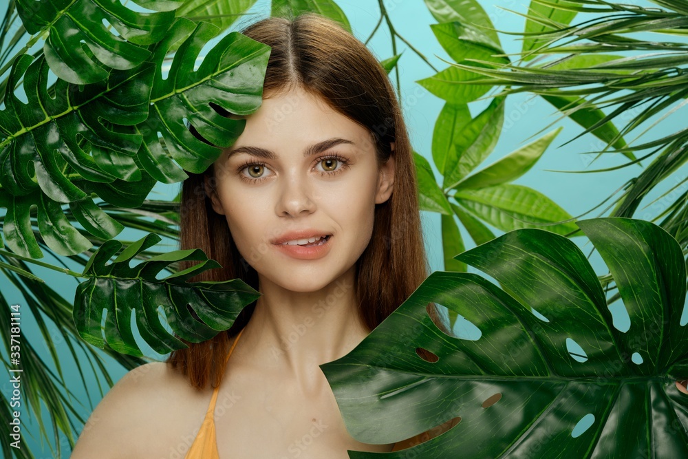Beautiful glamor woman luxury brunette cosmetics