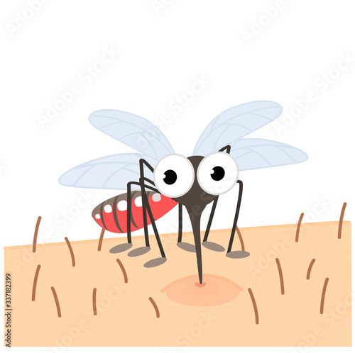Mosquito Bite a Hand Vector