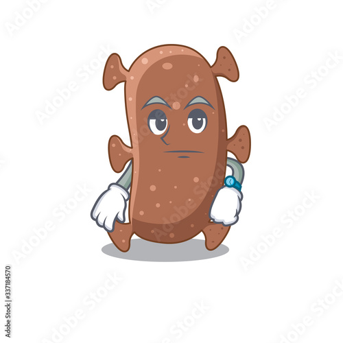 Mascot design of actinomyces israelii showing waiting gesture