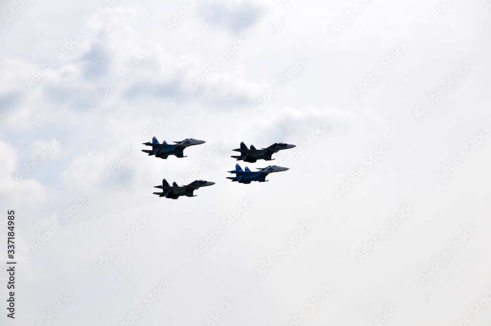 The military fighter on airshow The military fighter on airshow