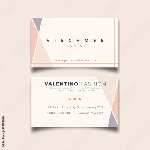 Modern beige triangel abstract design, Business card Template