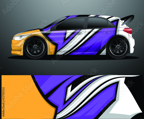 Rally car decal graphic wrap vector  abstract background