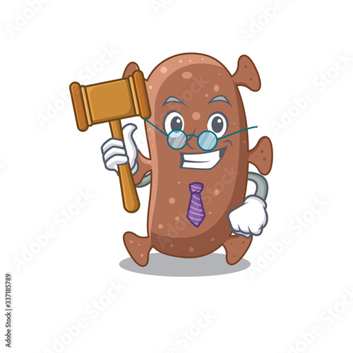 A humble judge of actinomyces israelii cartoon character design wearing glasses