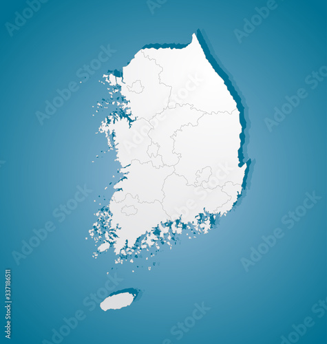 South Korea country map background vector template