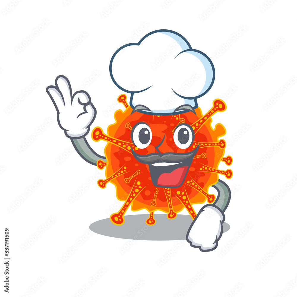Riboviria chef cartoon design style wearing white hat Riboviria chef cartoon design style wearing white hat