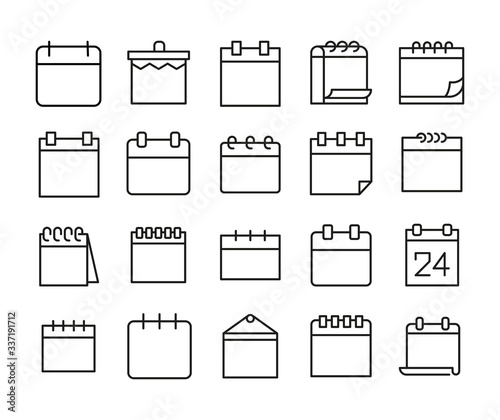 Icon set of calendar.