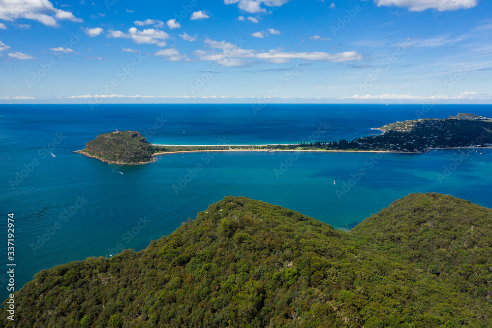 Fototapeta premium Aerial view of Barrenjoey Head and Palm Beach