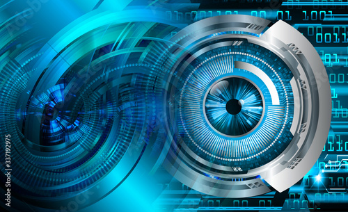 Blue eye cyber circuit future technology concept background © titima157