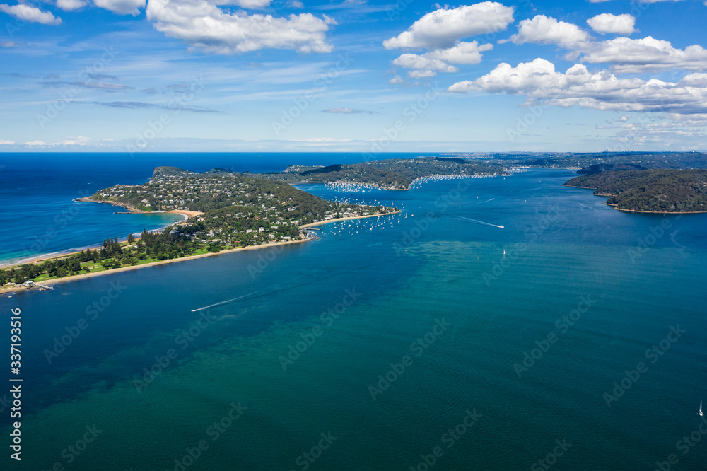 Aerial view of Barrenjoey Head and Palm Beach