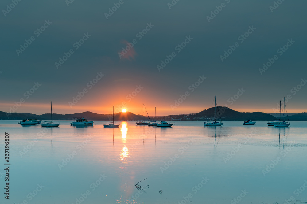 A Blanketed Sky, Boats and Reflections on the Bay A Blanketed Sky, Boats and Reflections on the Bay