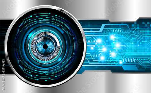 Blue eye cyber circuit future technology concept background