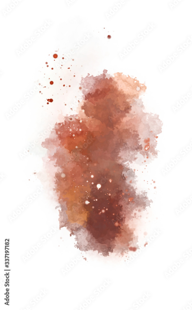 Watercolor painted background with blots and splatters. Brush stroked painting. 2D Illustration. Watercolor painted background with blots and splatters. Brush stroked painting. 2D Illustration.