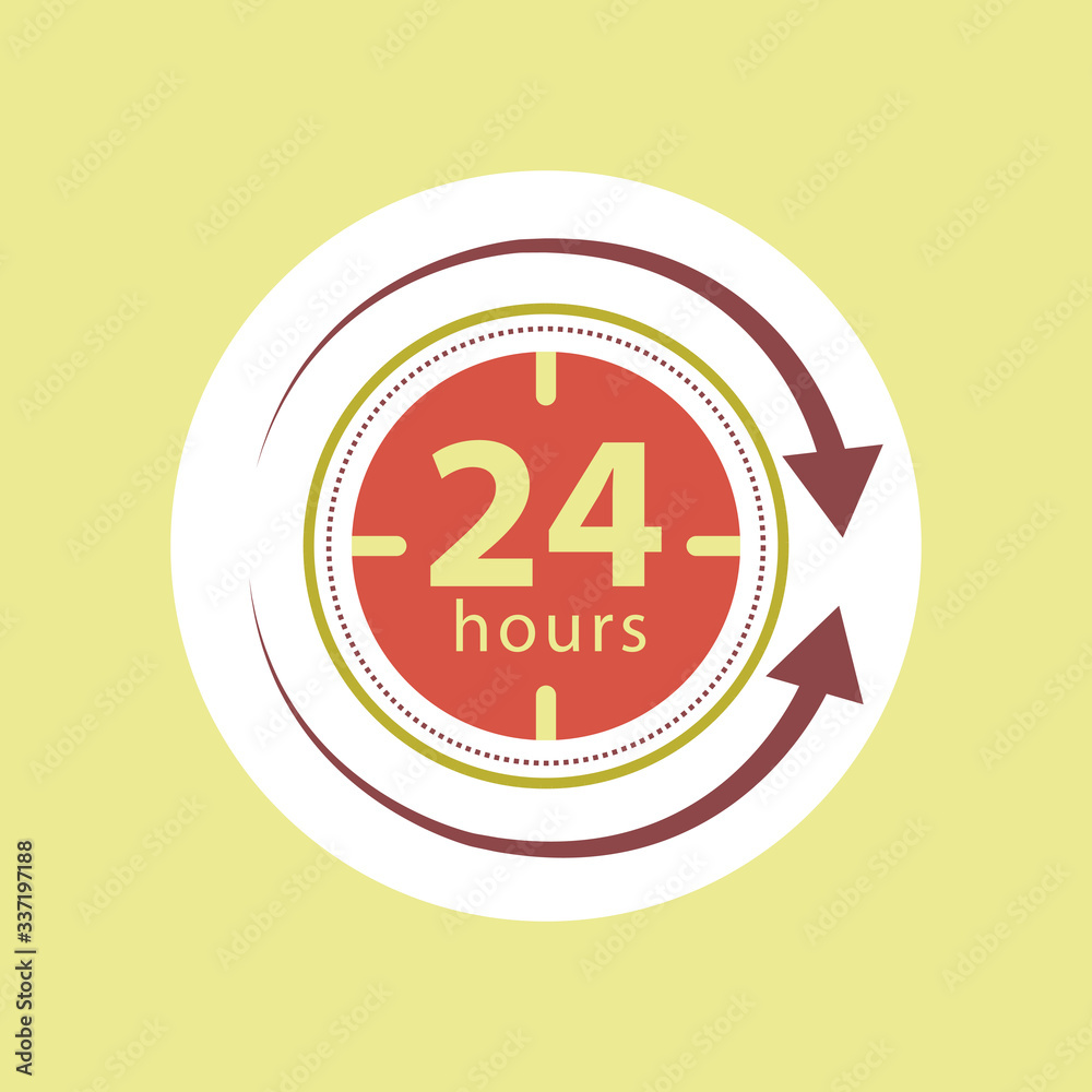 24 hours logo. Vector illustration