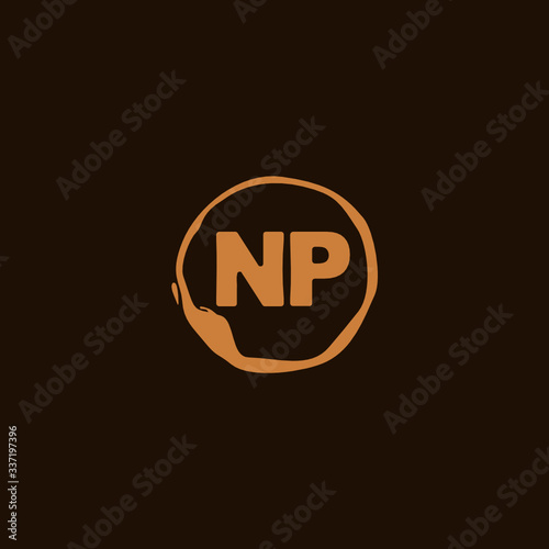 N P NP Initial logo template vector. Letter logo concept