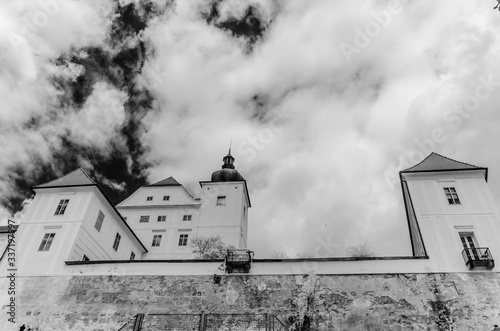 castle schloss ennsegg, enns, austria, infrared recording photo