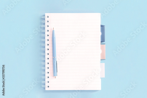 Ruled notebook office and school white and blue stationery