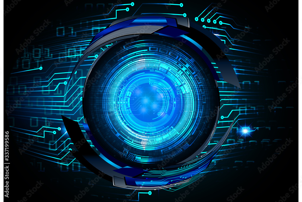 Blue eye cyber circuit future technology concept background
Blue eye cyber circuit future technology concept background