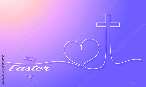 
This is an Easter card with a cross and a heart.