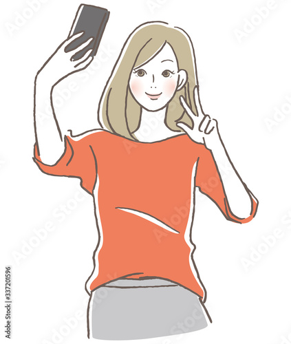 自撮り　女性