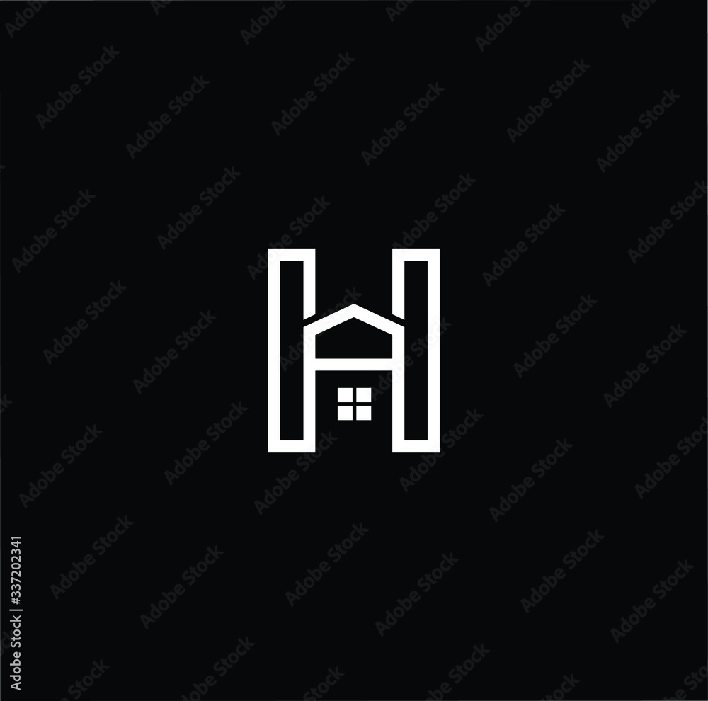 Logo design of H in vector for construction, home, real estate, building, property. Minimal awesome trendy professional logo design template on black background. Logo design of H in vector for construction, home, real estate, building, property. Minimal awesome trendy professional logo design template on black background.