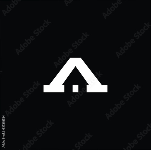 Logo design of A in vector for construction, home, real estate, building, property. Minimal awesome trendy professional logo design template on black background.
