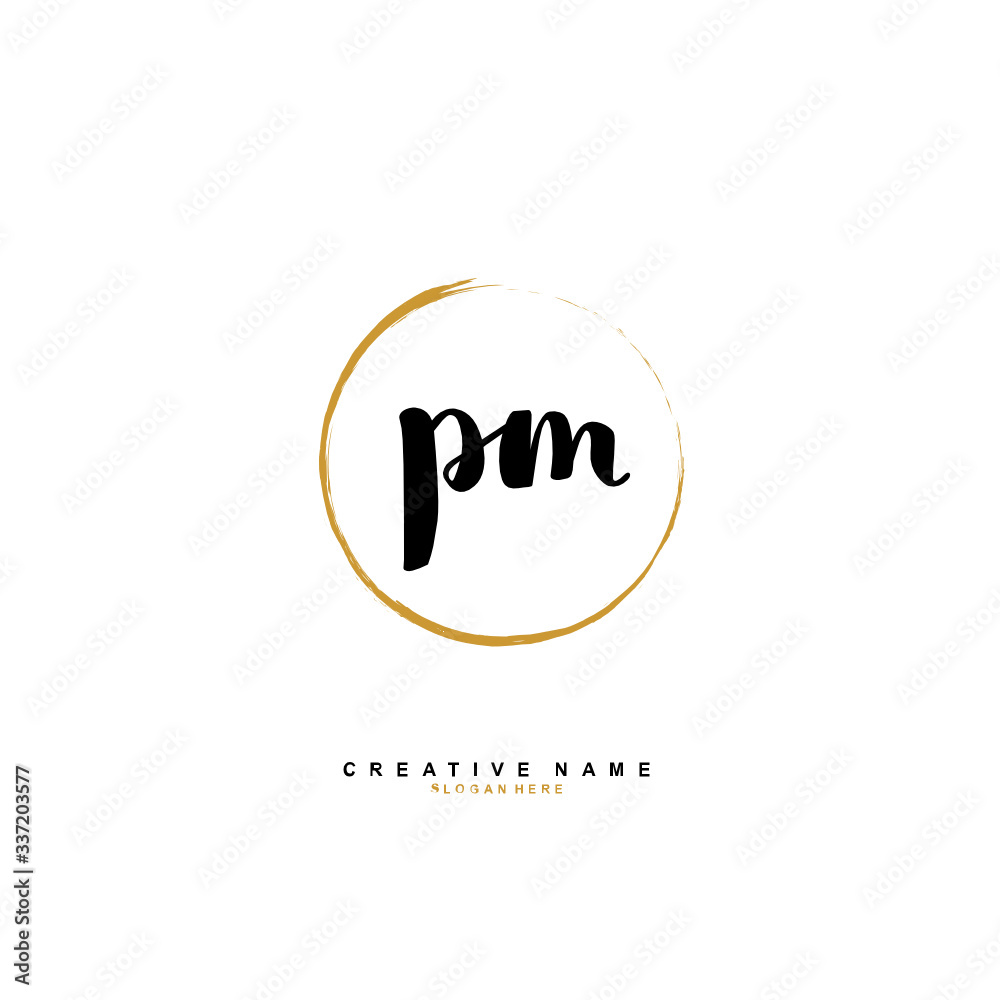 P M PM Initial logo template vector. Letter logo concept P M PM Initial logo template vector. Letter logo concept