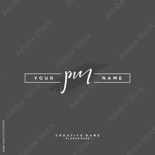 P M PM Initial logo template vector. Letter logo concept