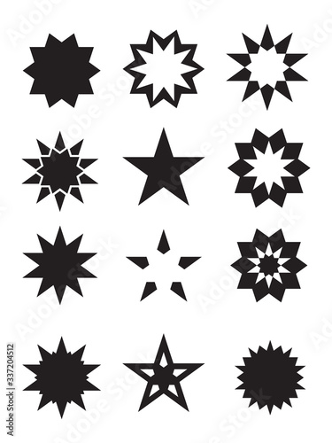 Big set of stars - vector. Vector star icons isolated. Black star icon.
