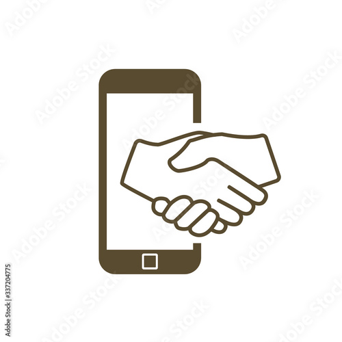 Handshake web icon. Online business. Vector.