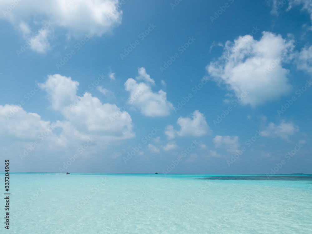Tropical Maldives Panorama. Idyllic Landscape on Meeru Island.