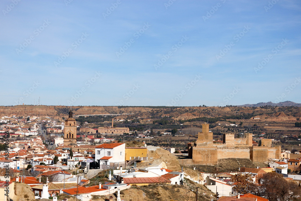 scenic panoramic view of the city of guadix spain