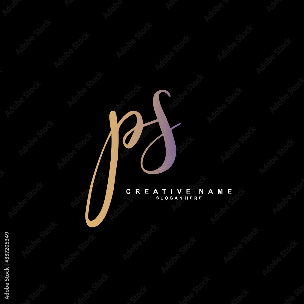 P S PS Initial logo template vector. Letter logo concept