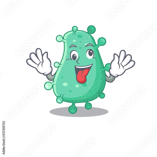 A cartoon design of agrobacterium tumefaciens having a crazy face