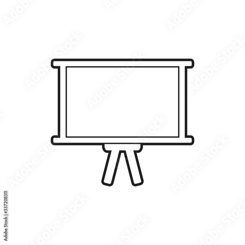 Business Presentation Board Line Icon. Editable Vector EPS Symbol Illustration.