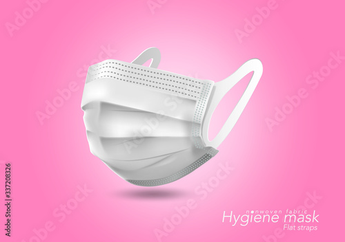 mask vector illustration　マスク　使い捨てマスク　耳に優しいマスク　不織布マスク Disposablemask  hygienemask