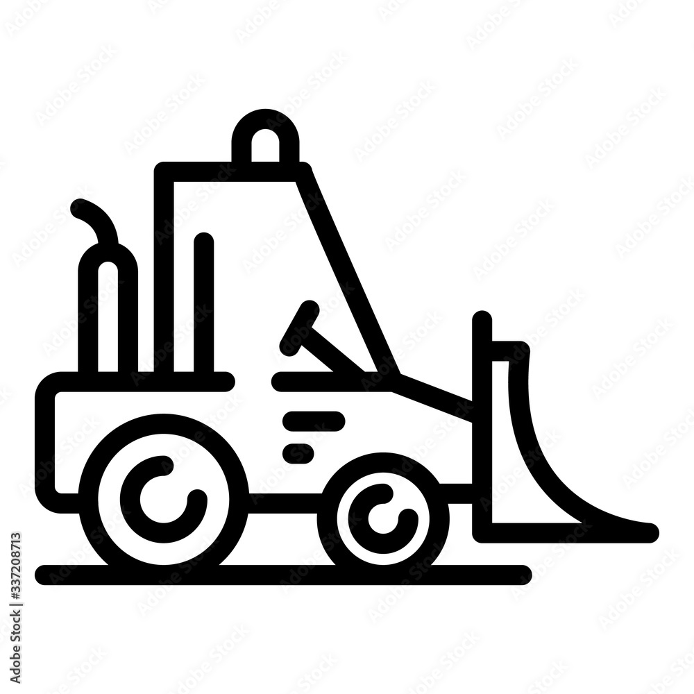 Industry bulldozer icon. Outline industry bulldozer vector icon for web design isolated on white background Industry bulldozer icon. Outline industry bulldozer vector icon for web design isolated on white background