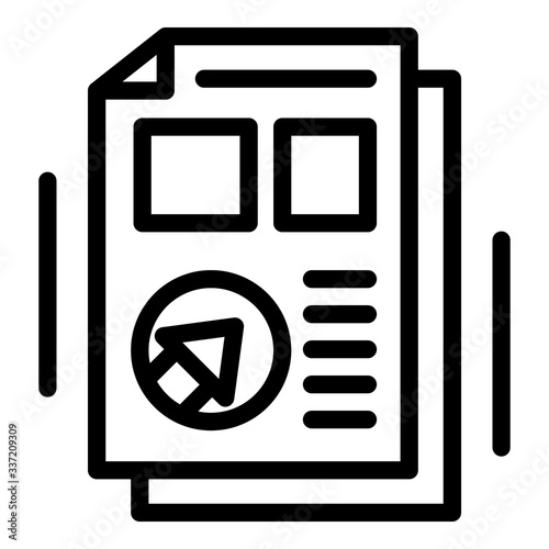 Tourist newspaper icon. Outline tourist newspaper vector icon for web design isolated on white background