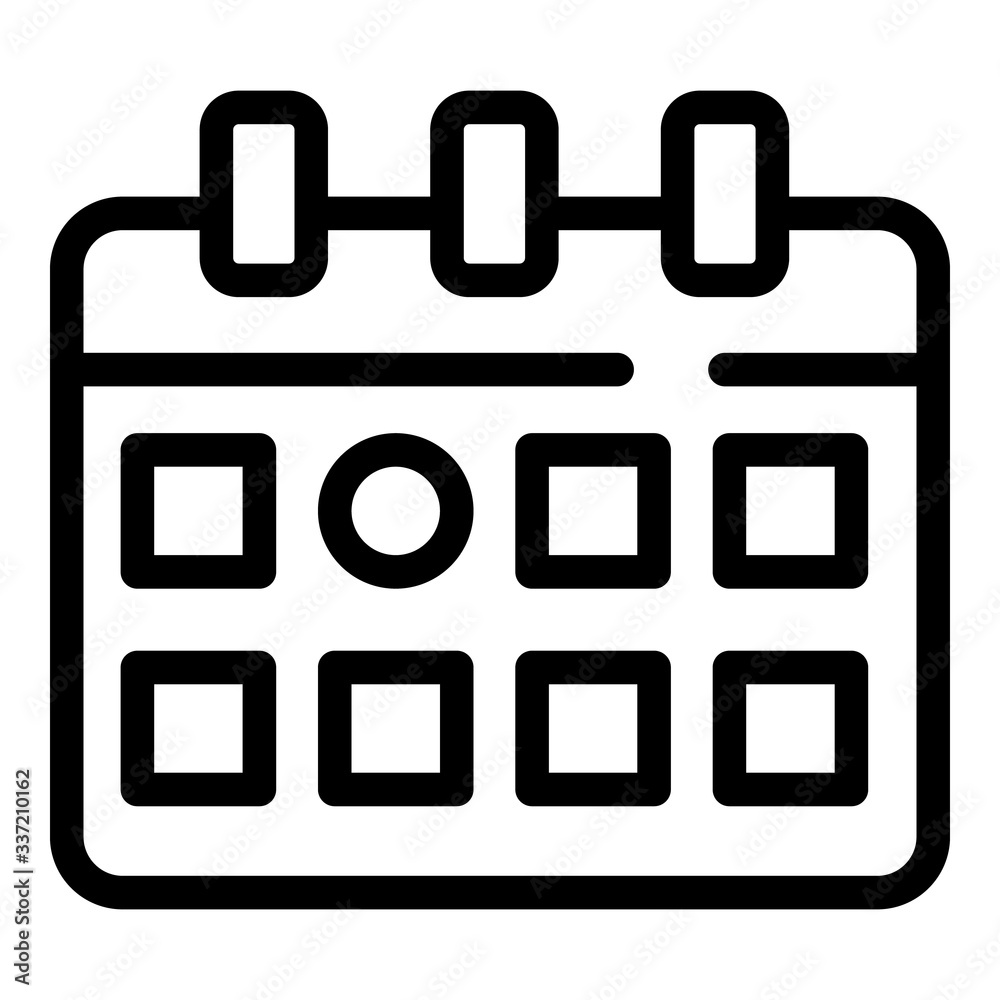 Wall calendar icon. Outline wall calendar vector icon for web design isolated on white background Wall calendar icon. Outline wall calendar vector icon for web design isolated on white background
