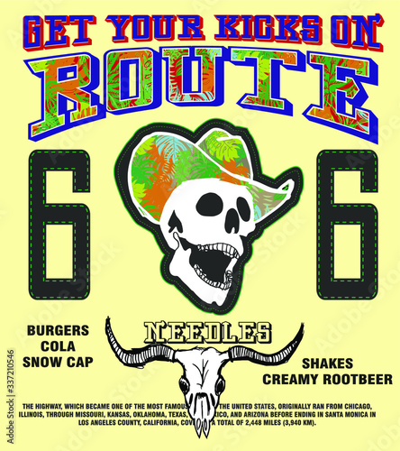 California chicago Route 66 graphic design vector art