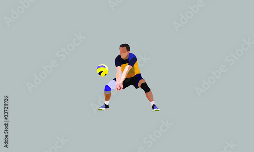 libero volleyball polygonal vector. Polygonal abstract concept