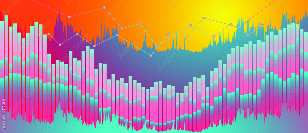 Obraz premium Stock market recovery after covid-19 financial outbreak. Coronavirus vector illustration