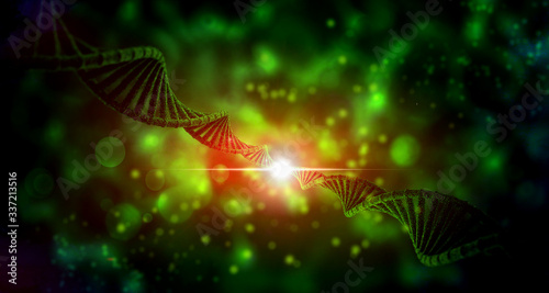 human dna structure 3d illustration in digital background © abhijith3747