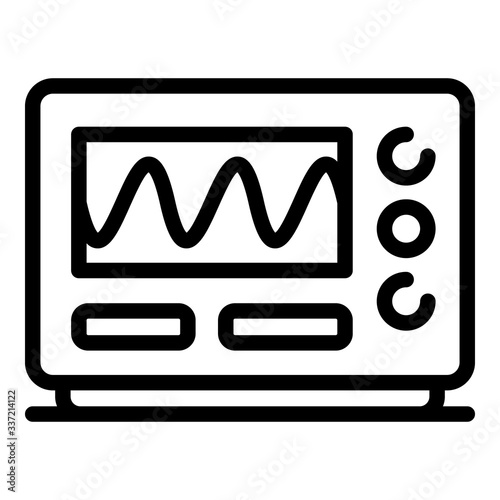 Oscilloscope icon. Outline oscilloscope vector icon for web design isolated on white background