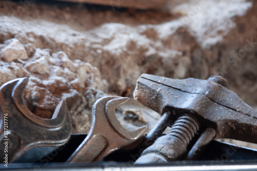 Vintage tools in a shed