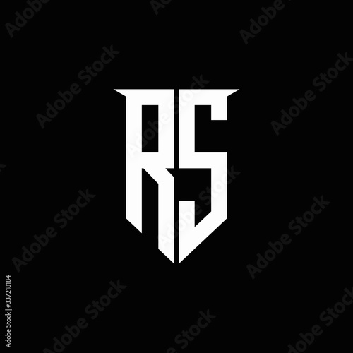 RS logo monogram with emblem shield style design template photo