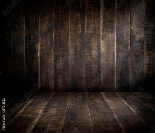Canvas-taulu Wooden wall and floor