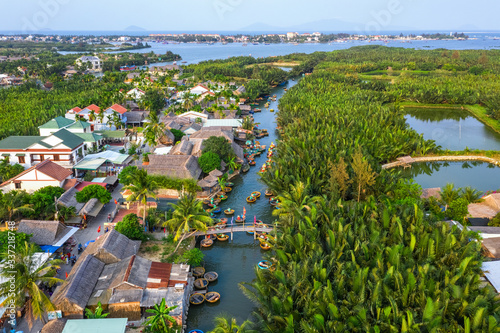 Aerial view, tourists from China, Korea, America and Russia are relax and exp...