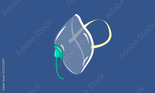 Oxygen mask to  inhalation, Medical mask, Contaminated air. Flat design