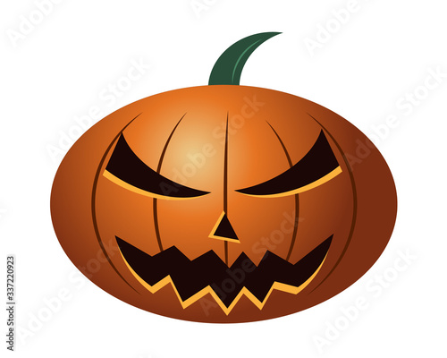 Scary pumpkins vector or illustration in Halloween Festival on white background