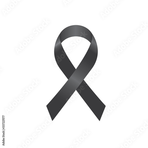 black ribbon, mourning sign, vector ribbon, isolated ribbon. eps 10